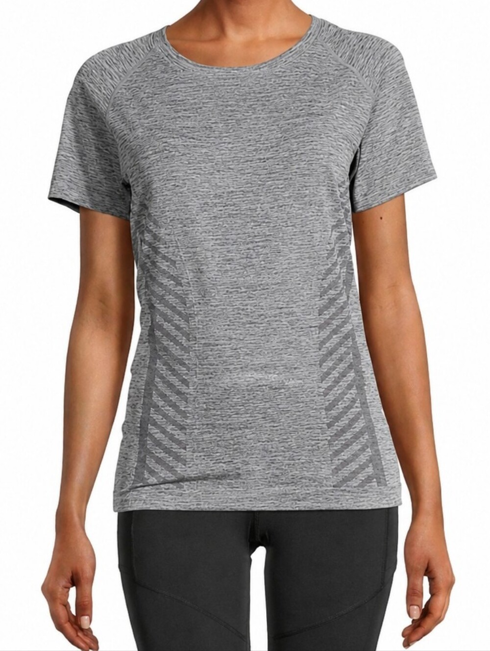 NWT Xersion Performance Short Sleeve Tee Gray Slim Fit Stretch Size M L👀K